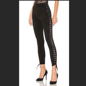 Lovers + Friends Black Side Lace Up Pants/Leggings